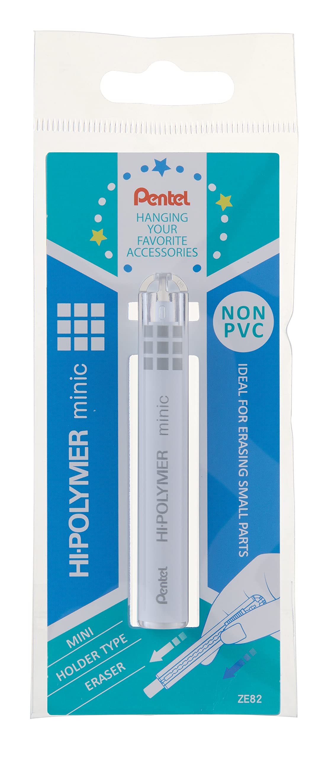 pentel-minic-ze82-stylo-gomme-compact-blanc-6-8-mm image 1