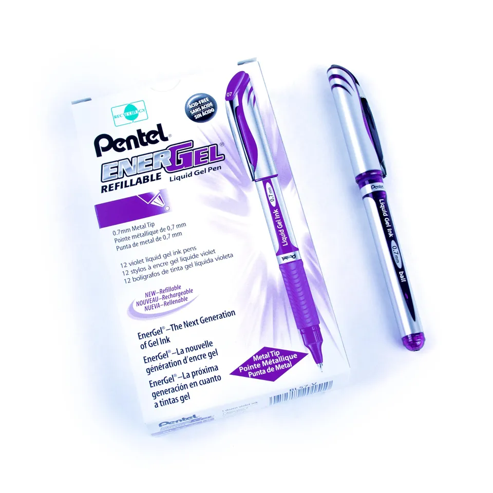 pentel-energel-roller-gel-0-7-mm-violet-lot-de-12 image 1