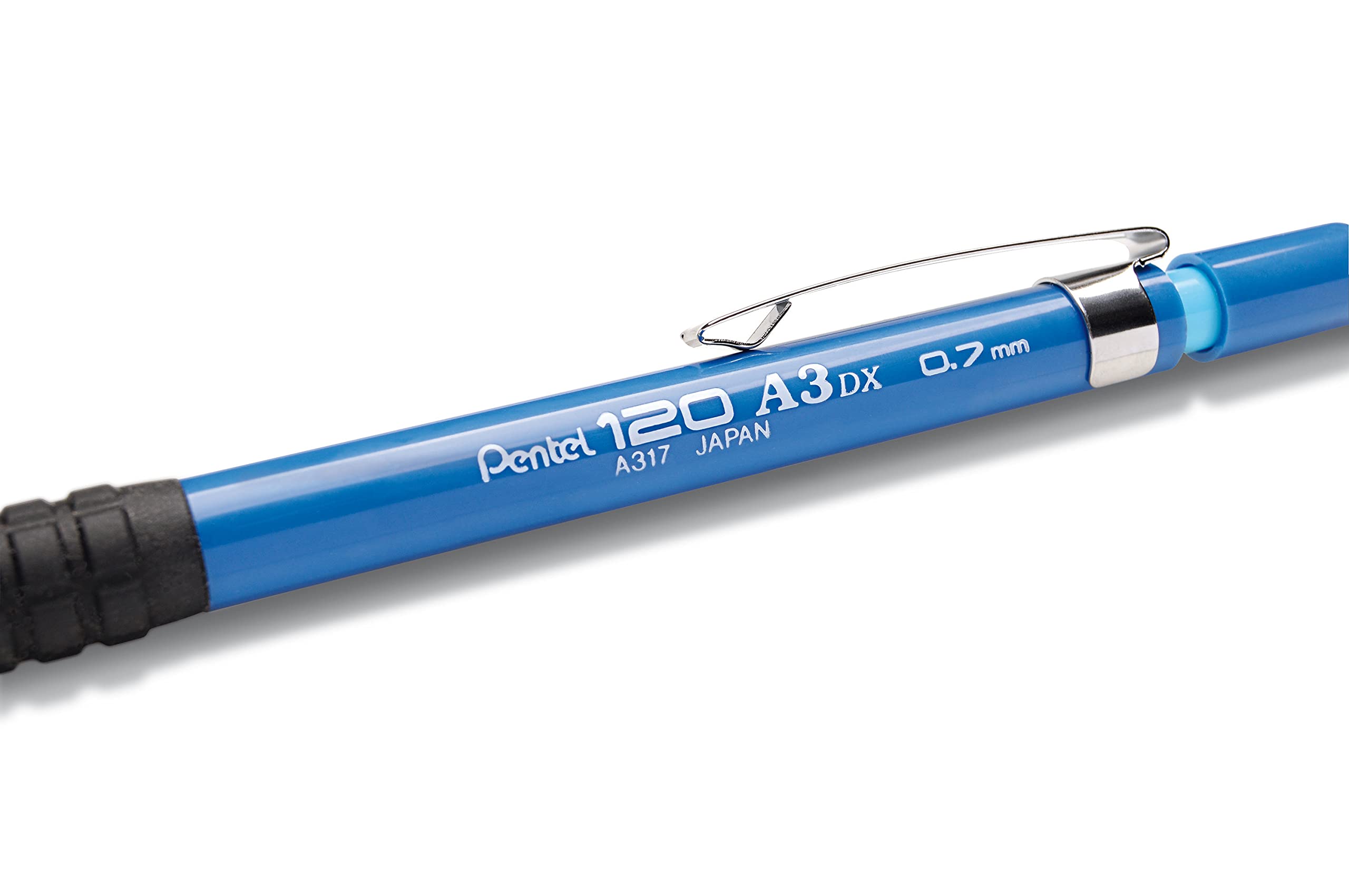 pentel-a317-porte-mines-0-7-mm-canon-fixe-4-mm-corps-bleu-tui-12-mines image 4