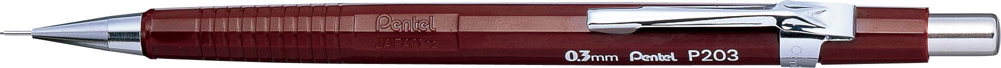 pentel-p203-porte-mines-0-3-mm-canon-fixe-4-mm-corps-marron-lot-de-12 image 2