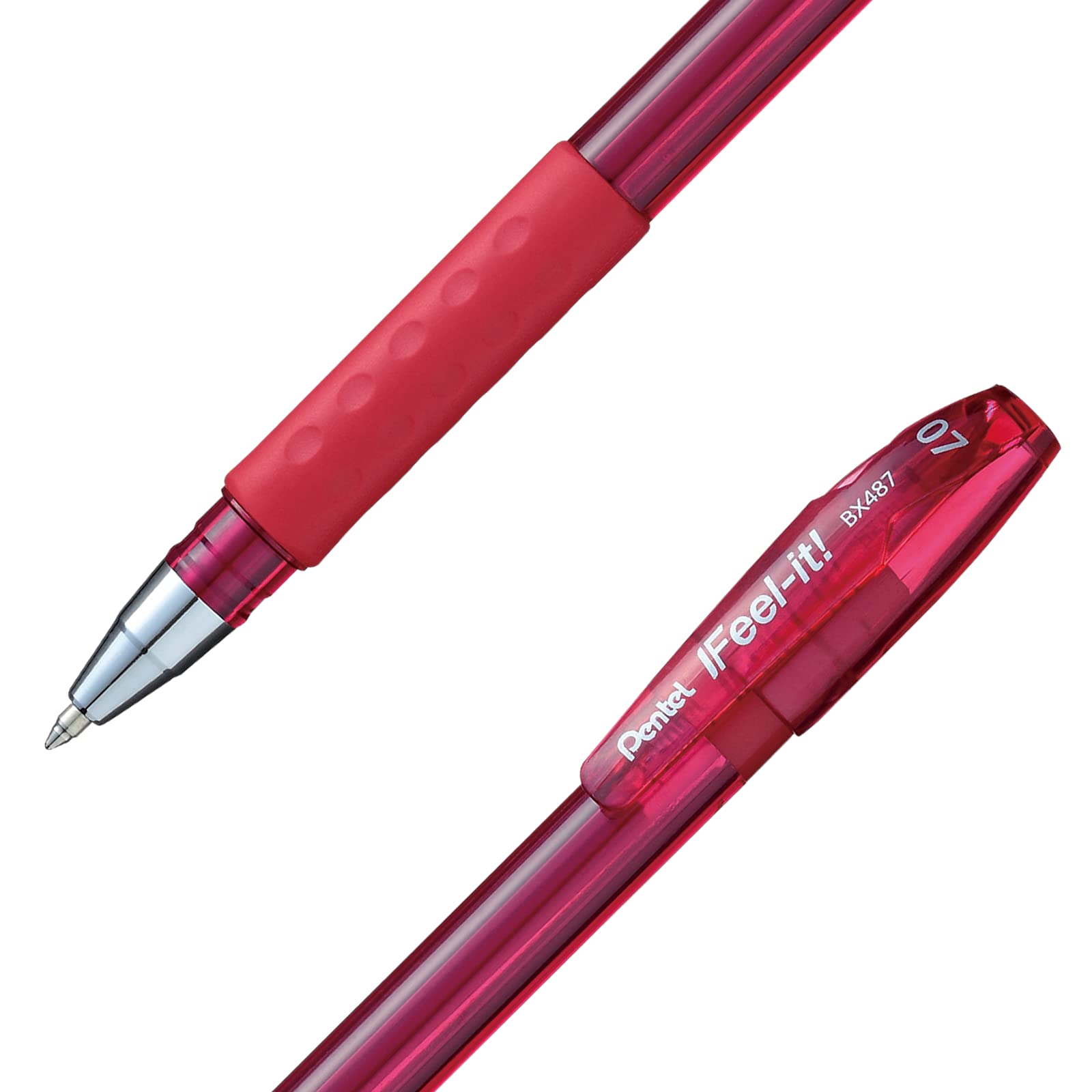 pentel-i-feel-it-bx487-lot-de-12-stylos-bille-0-7-mm-rouge-encre-faible-viscosit image 3