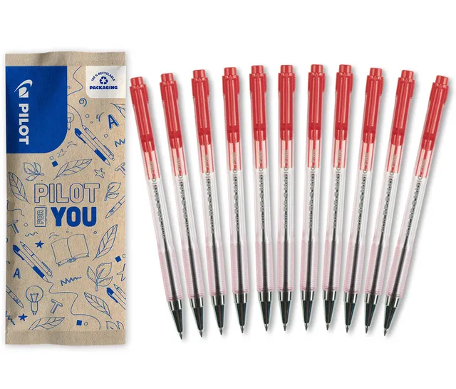 pilot-bps-matic-stylo-bille-r-tractable-rechargeable-rouge-pointe-fine-0-7-mm-lo image 1