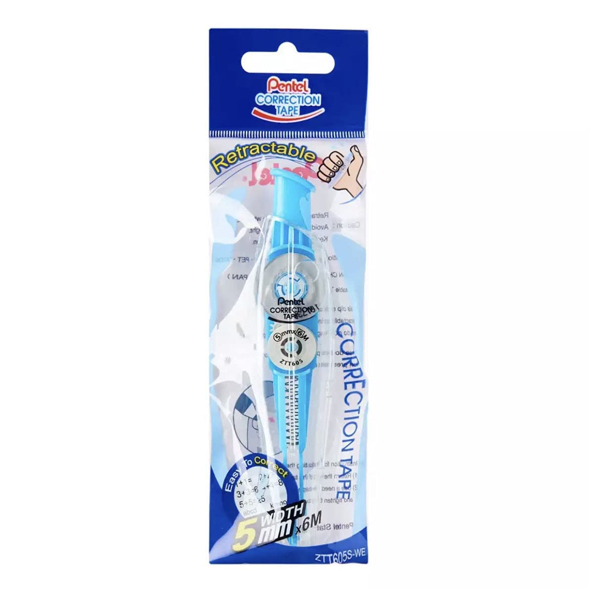 pentel-correction-tape-ztt605-ruban-correcteur-r-tractable-5-mm-x-6-m image 1