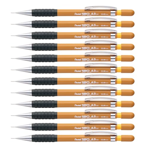 pentel-hi-graph-porte-mine-0-9-mm-canon-fixe-4-mm-corps-ocre-lot-de-12 image 8
