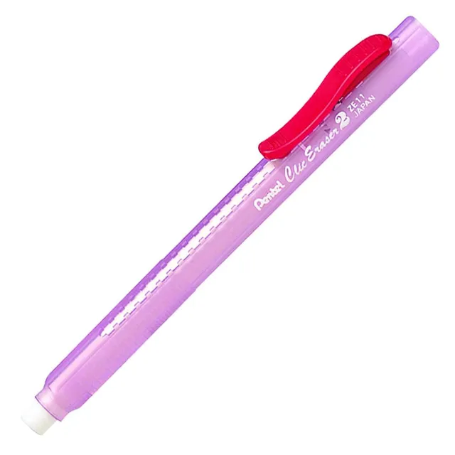 pentel-ain-ze11t-b-stylo-gomme-rechargeable-rose-translucide-lot-de-12 image 1