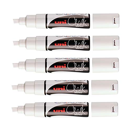 uni-ball-chalk-pwe8k-marqueurs-craie-blanc-pointe-biseaut-e-8-mm-lot-de-5 image 6