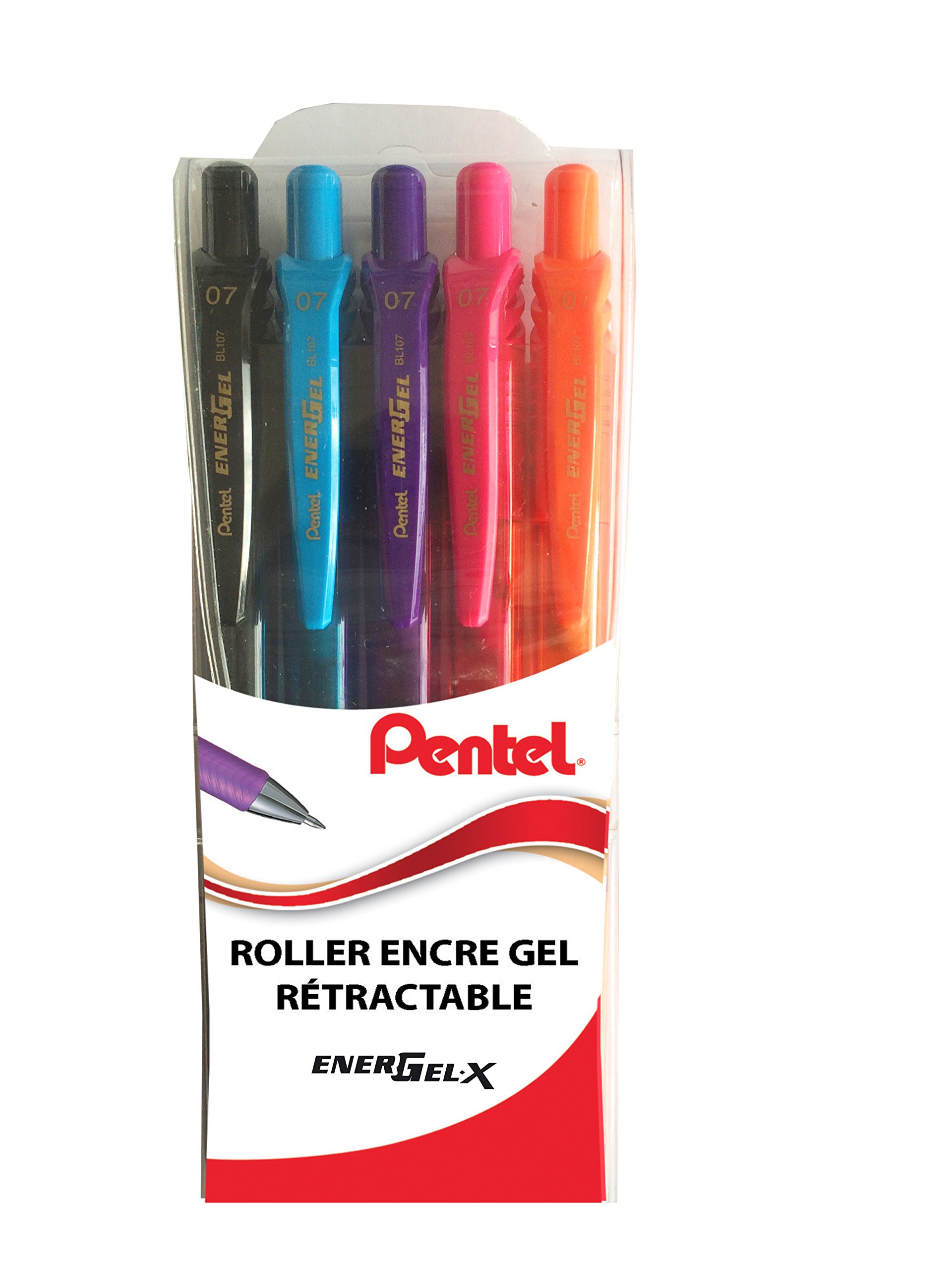pentel-energel-x-bl107-roller-gel-r-tractable-0-7-mm-noir-rouge-bleu-blister-de- image 8
