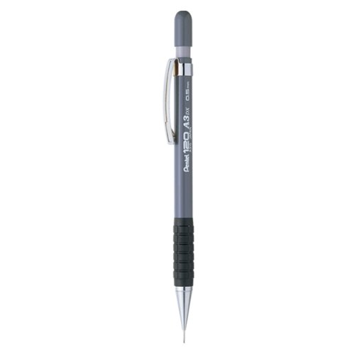 pentel-a315-porte-mine-0-5-mm-gris-canon-fixe-4-mm-tui-de-12-mines-offert image 2