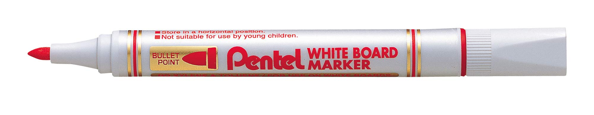 pentel-mw85-b-white-marker-lot-de-12-marqueurs-tableau-blanc-4-5-mm-rouge image 2