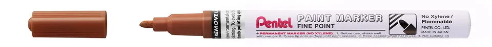 pentel-arts-paint-marker-msp10-marqueur-peinture-permanent-pointe-fine-marron-lo image 1