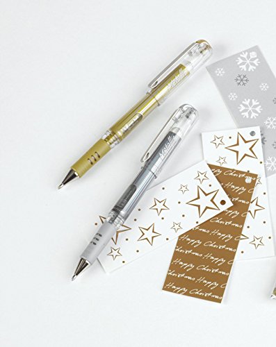 pentel-hybrid-k230-roller-gel-m-tallis-1-0-mm-or-et-argent-lot-de-2 image 3
