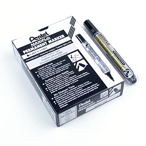 pentel-maxiflo-nlf50-c-lot-de-12-marqueurs-blancs-effa-ables-pointe-conique-bleu image 7