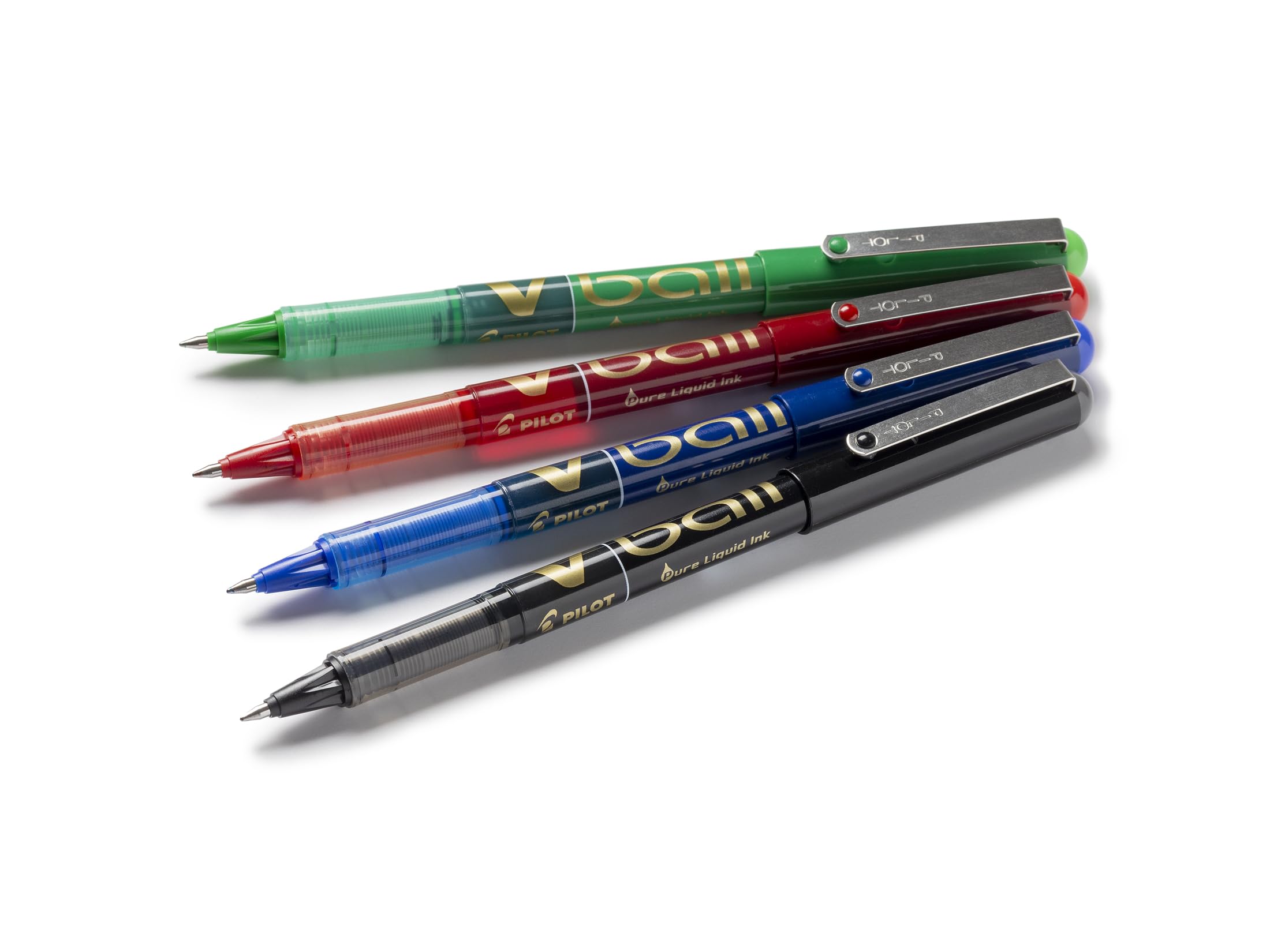pilot-v-ball-07-stylo-roller-encre-liquide-pointe-moyenne-lot-de-4-noirs image 4