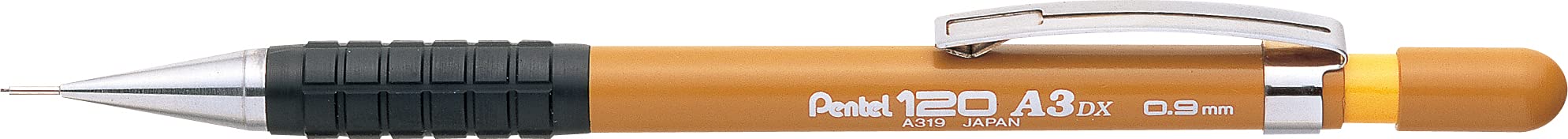 pentel-hi-graph-porte-mine-0-9-mm-canon-fixe-4-mm-corps-ocre-lot-de-12 image 2