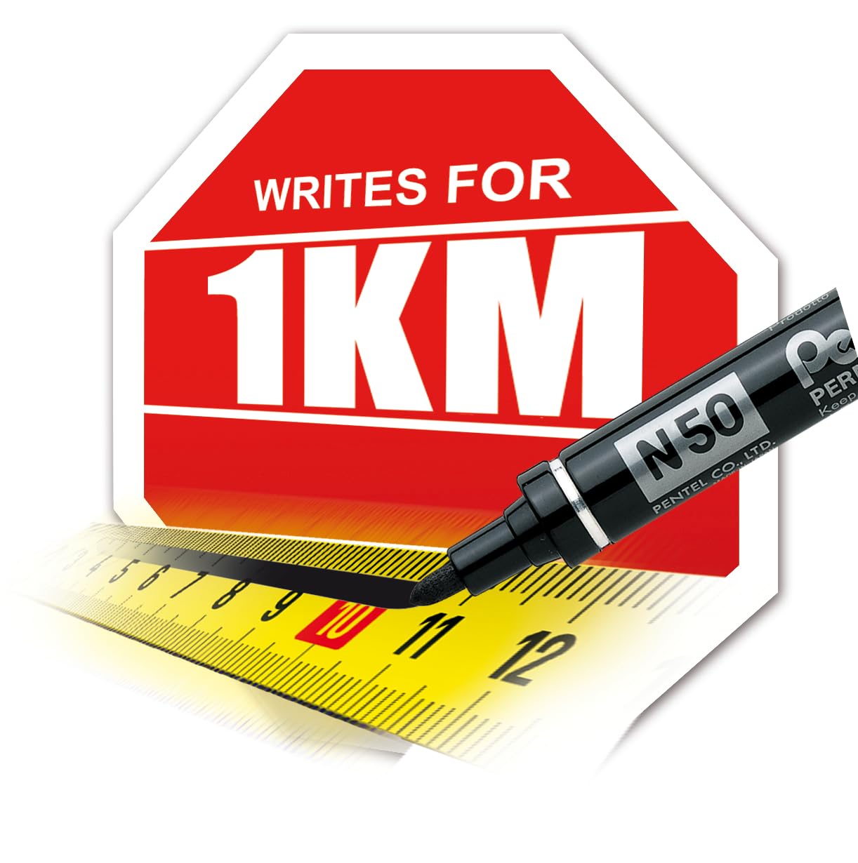 pentel-pen-n50-lot-de-12-marqueurs-permanents-pointe-moyenne-marron image 4