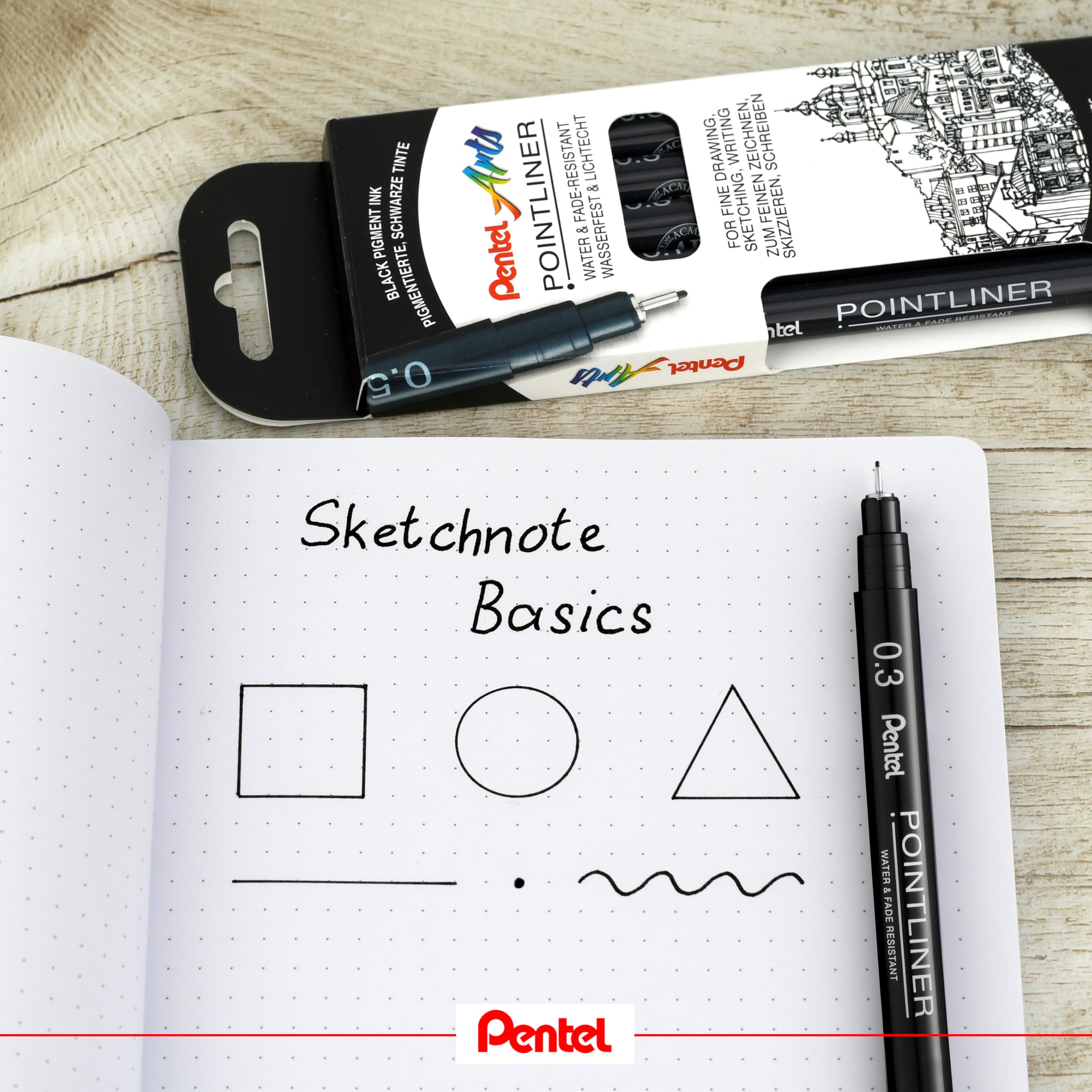 pentel-pointliner-s20p-5-lot-de-5-feutres-fins-noirs-0-05-0-8-mm image 6