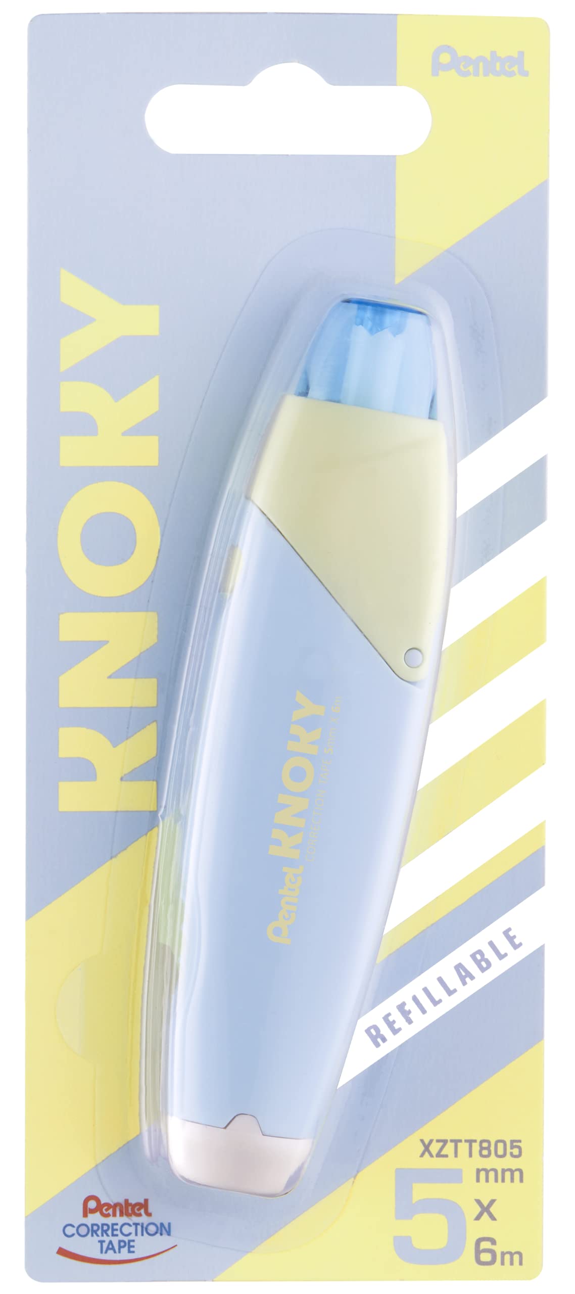 pentel-knoky-xztt805s-wy-ruban-correcteur-r-tractable-rechargeable-5-mm-x-6-m-bl image 1