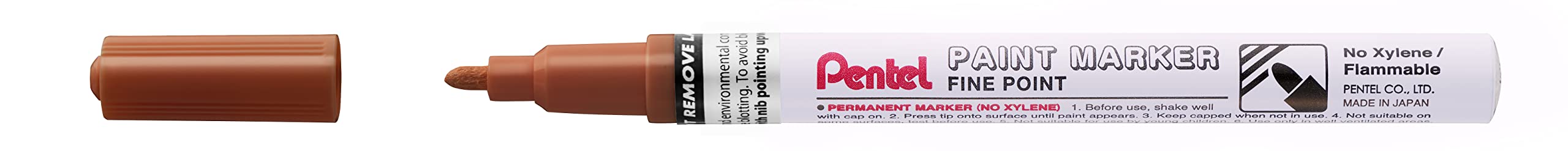 pentel-arts-paint-marker-msp10-marqueur-peinture-permanent-pointe-fine-marron-lo image 1