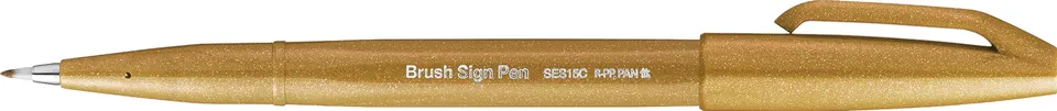 pentel-fude-touch-sign-pen-ses15c-y-feutre-pinceau-ocre-lot-de-10 image 1