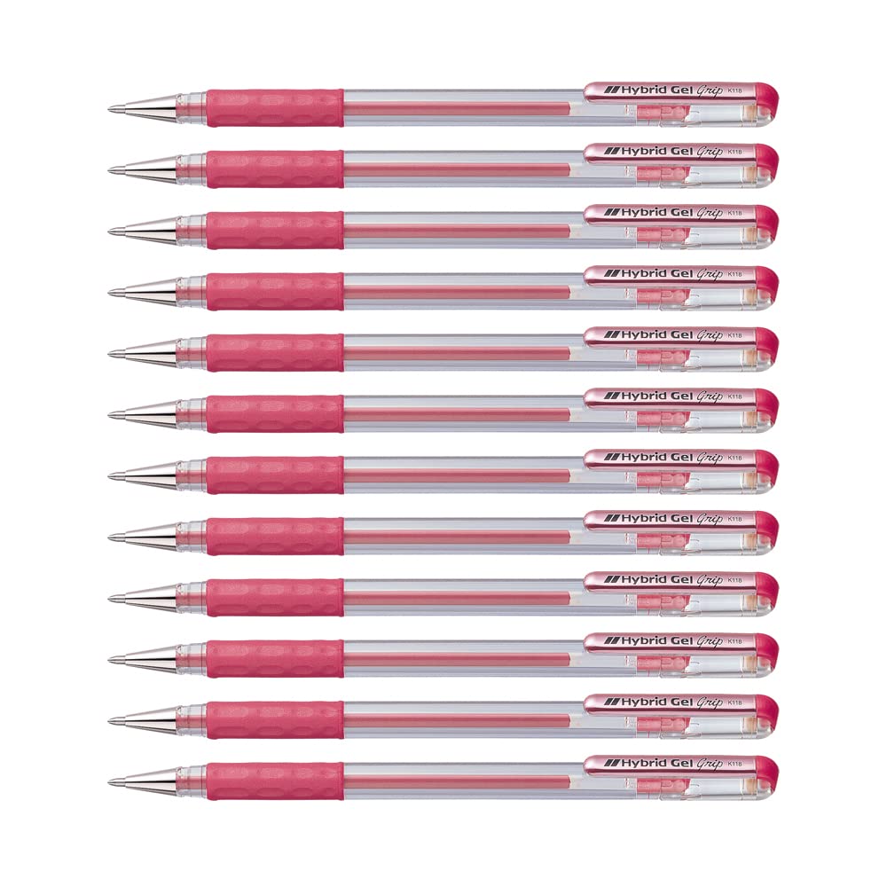 pentel-k118-mb-roller-encre-gel-0-8-mm-rouge-m-tallis-lot-de-12 image 1