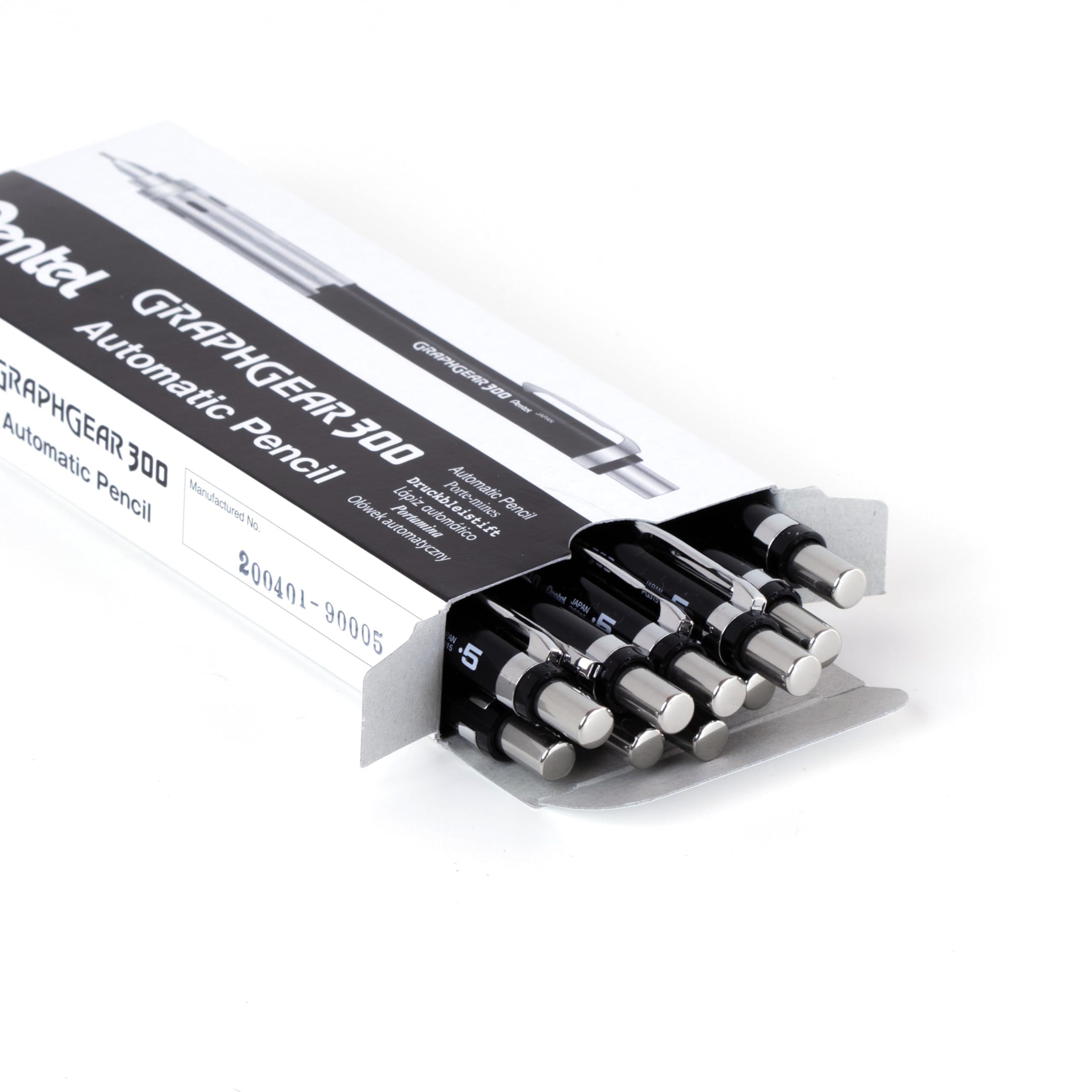 pentel-graphgear-300-pg315-lot-de-12-porte-mines-techniques-0-5-mm-corps-noir image 2