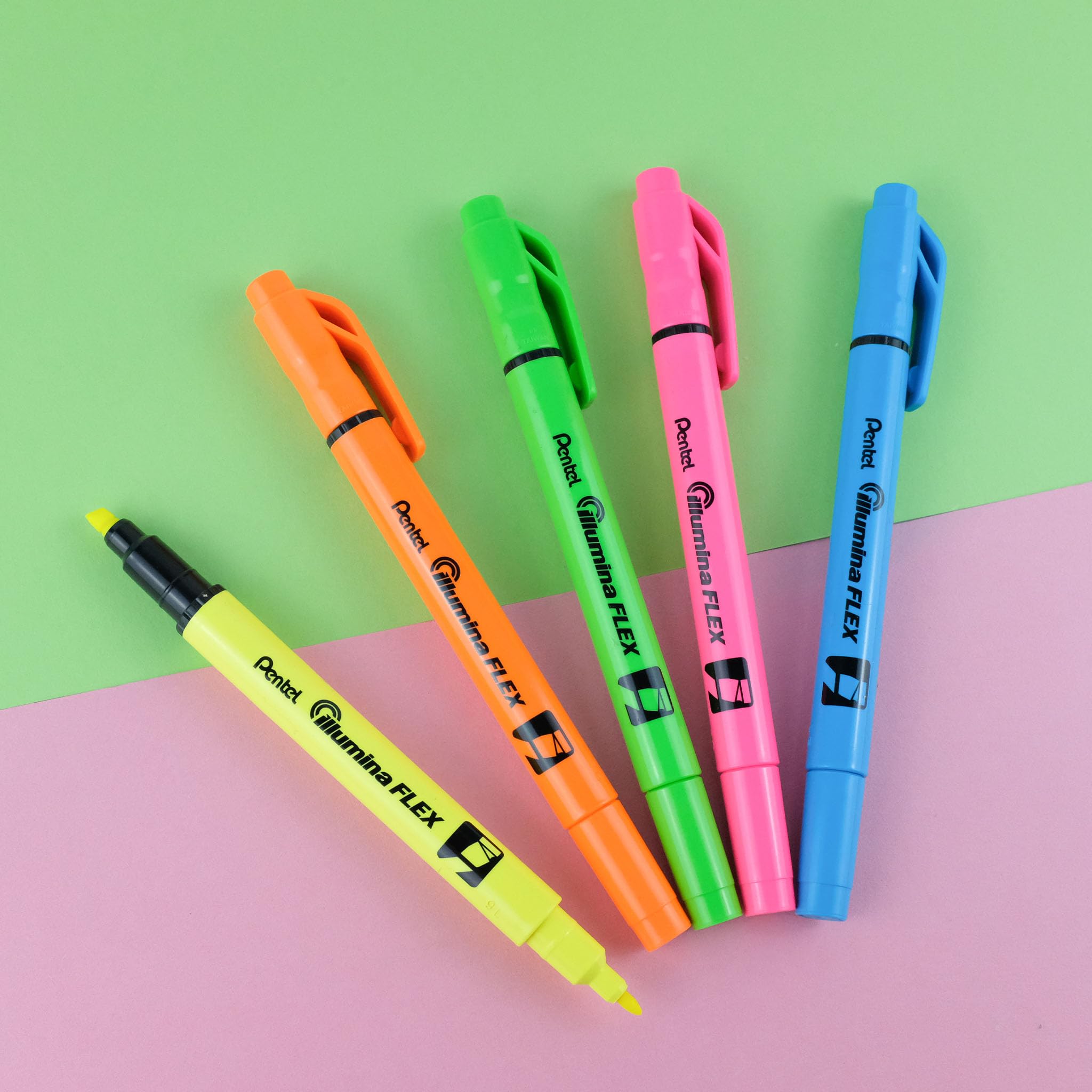 pentel-illumina-flex-slw11-surligneur-bi-pointe-vert-lot-de-10 image 7