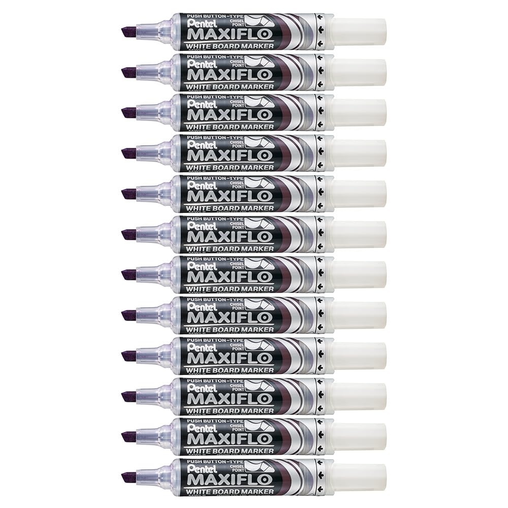 pentel-maxiflo-mwl6-lot-de-12-marqueurs-effa-ables-sec-pour-tableaux-blancs-poin image 7