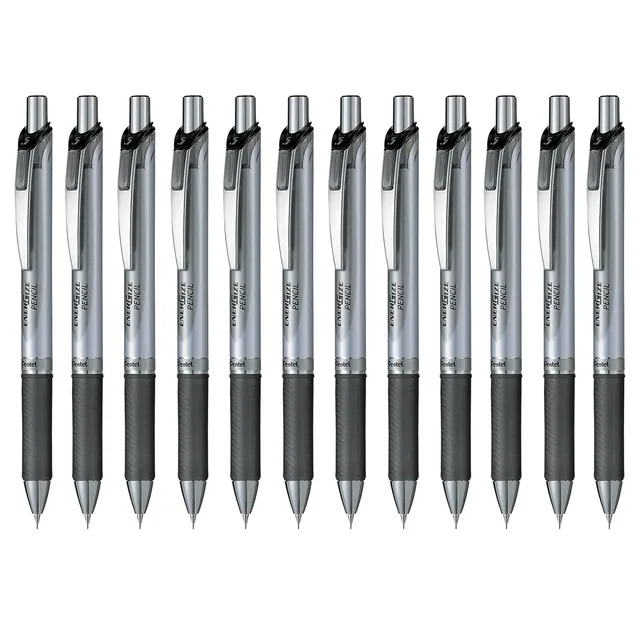 pentel-pl75-a-porte-mines-aluminium-0-5-mm-noir-lot-de-12 image 1