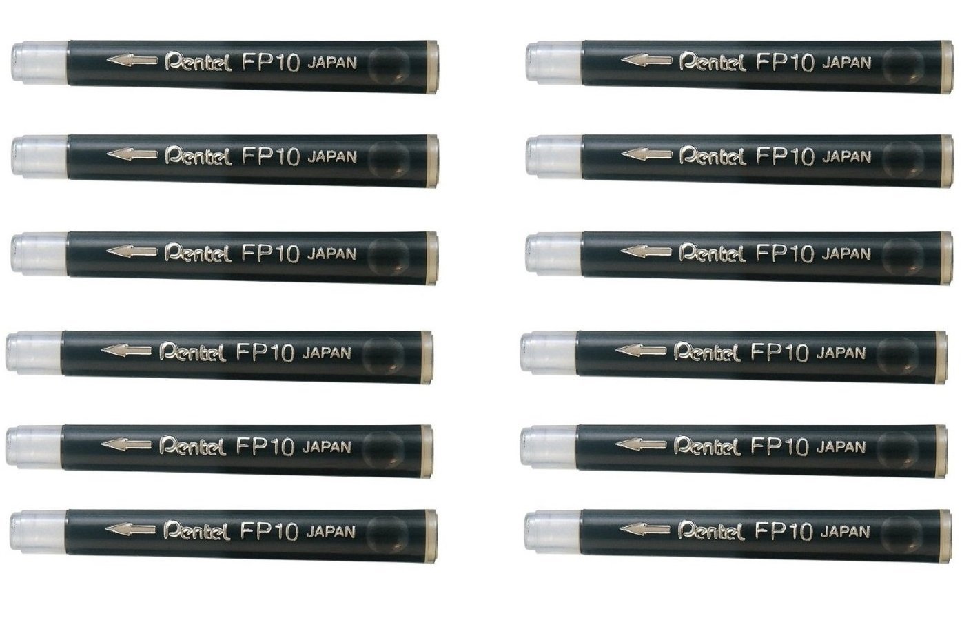 pentel-pocket-brush-fp10-cartouches-encre-noire-lot-de-12-tuis-de-4-cartouches image 1