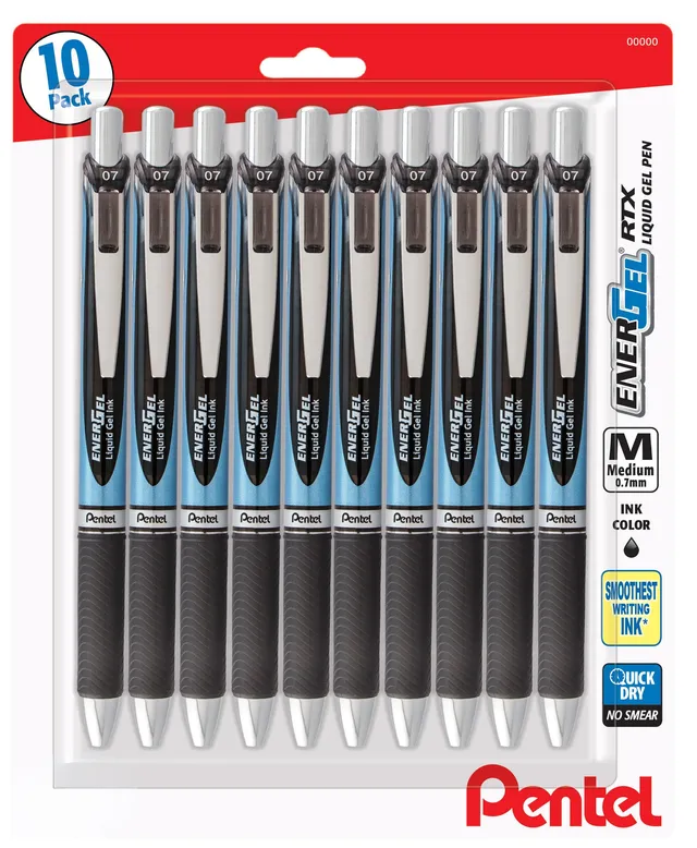 pentel-energel-rtx-roller-gel-r-tractable-0-7-mm-noir-lot-de-10 image 1