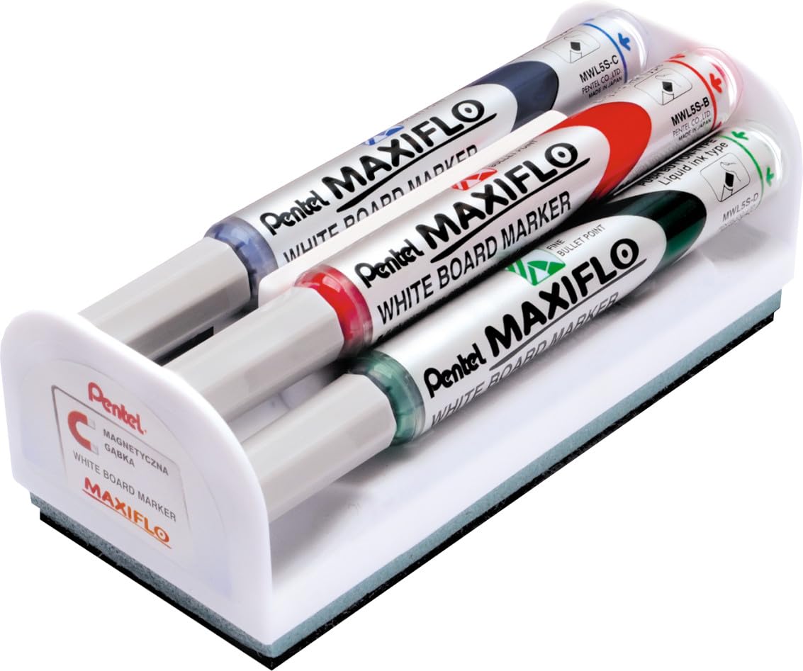 pentel-maxiflo-marqueur-effa-able-brosse-4-couleurs-pointe-4-mm image 1