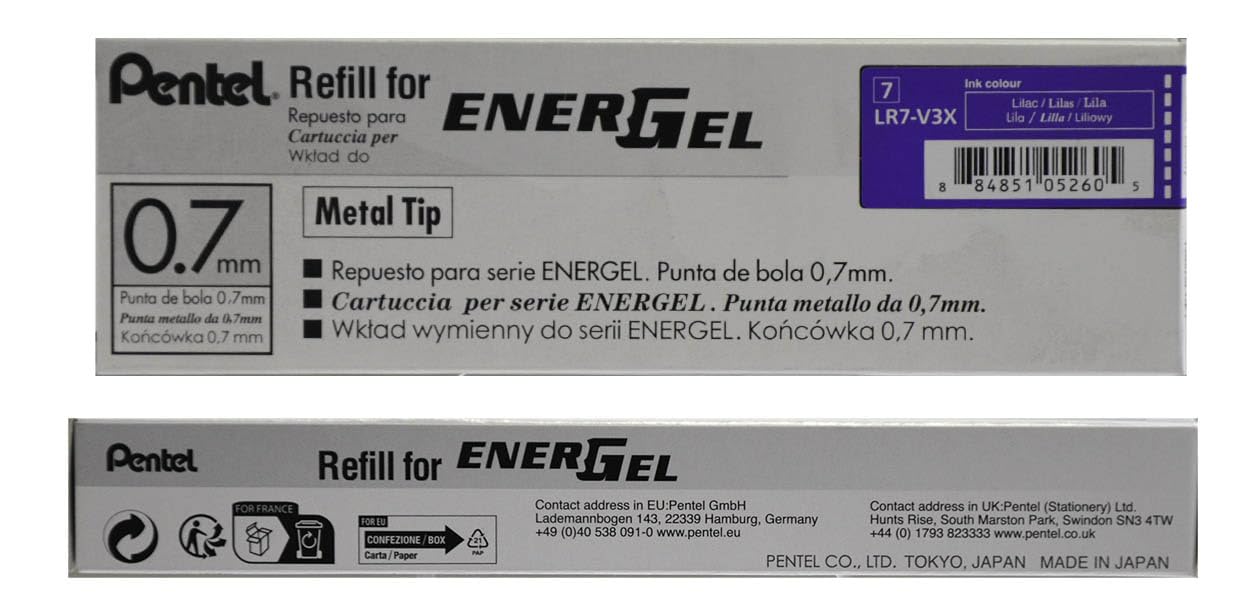 pentel-energel-lr7-recharge-gel-0-7-mm-lilas-lot-de-12 image 2