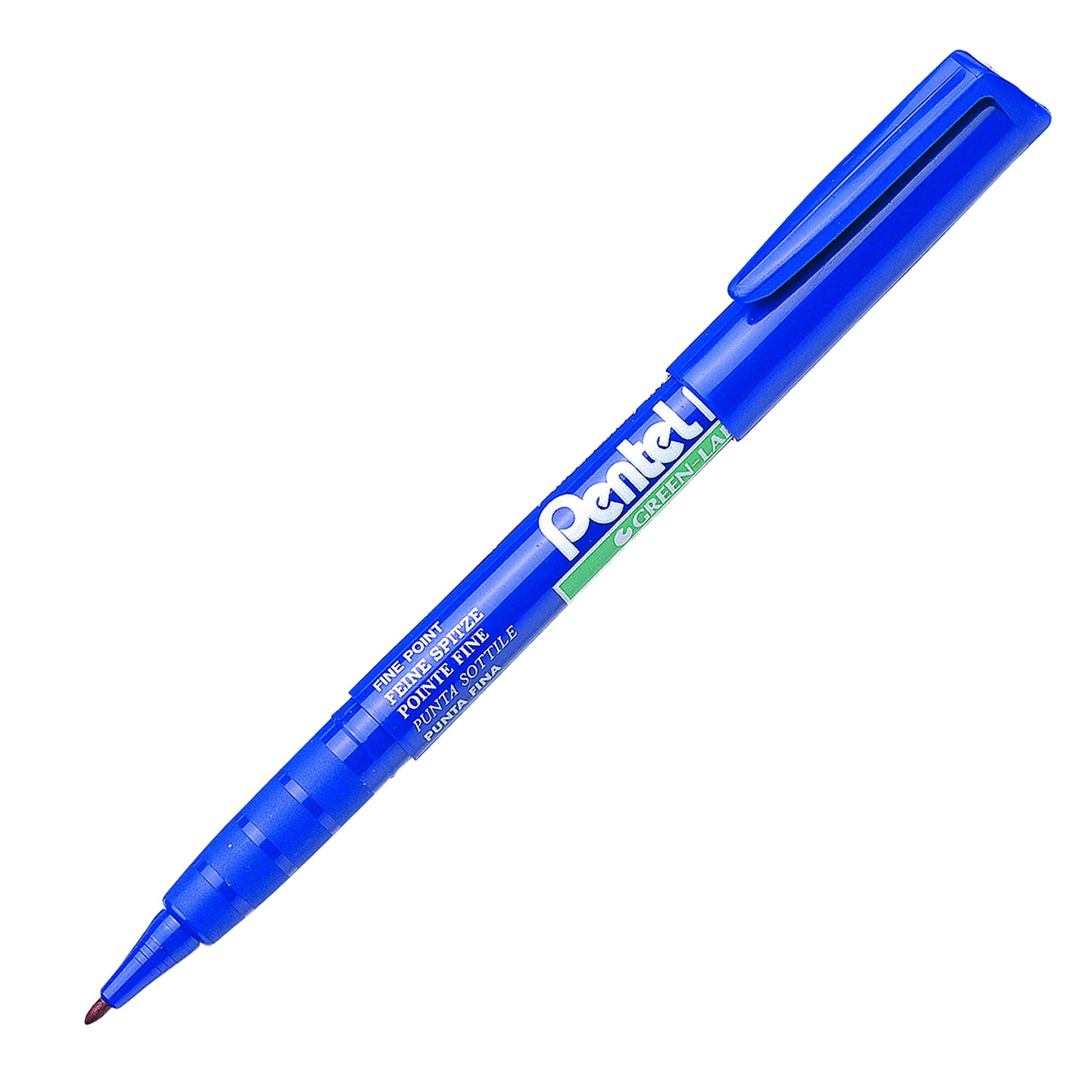 pentel-pen-lot-de-12-marqueurs-permanents-bleu image 3