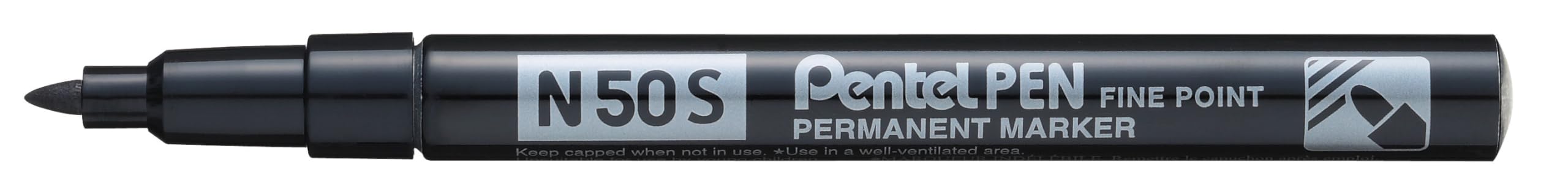 pentel-pen-n50s-marqueur-permanent-pointe-fine-conique-lot-de-12-noir image 6