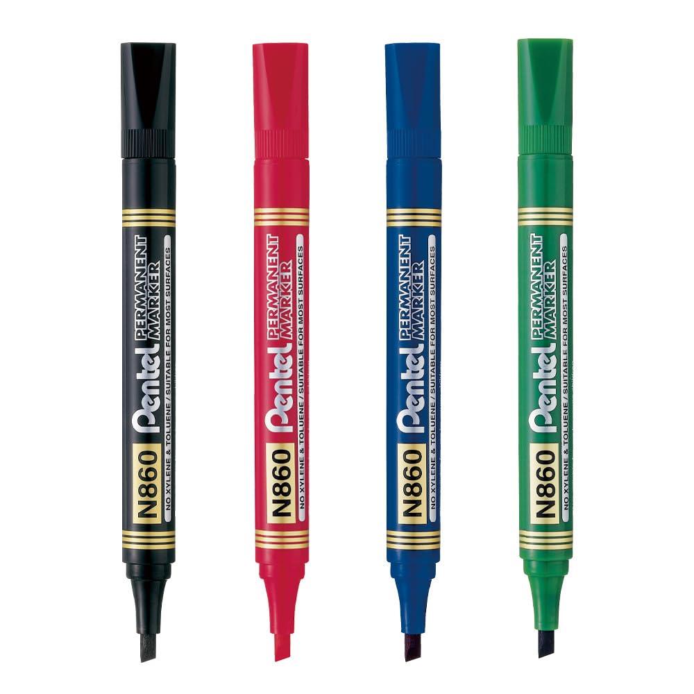 pentel-n860-marqueur-permanent-biseaut-2-3-x-4-5-mm-vert-lot-de-12 image 5