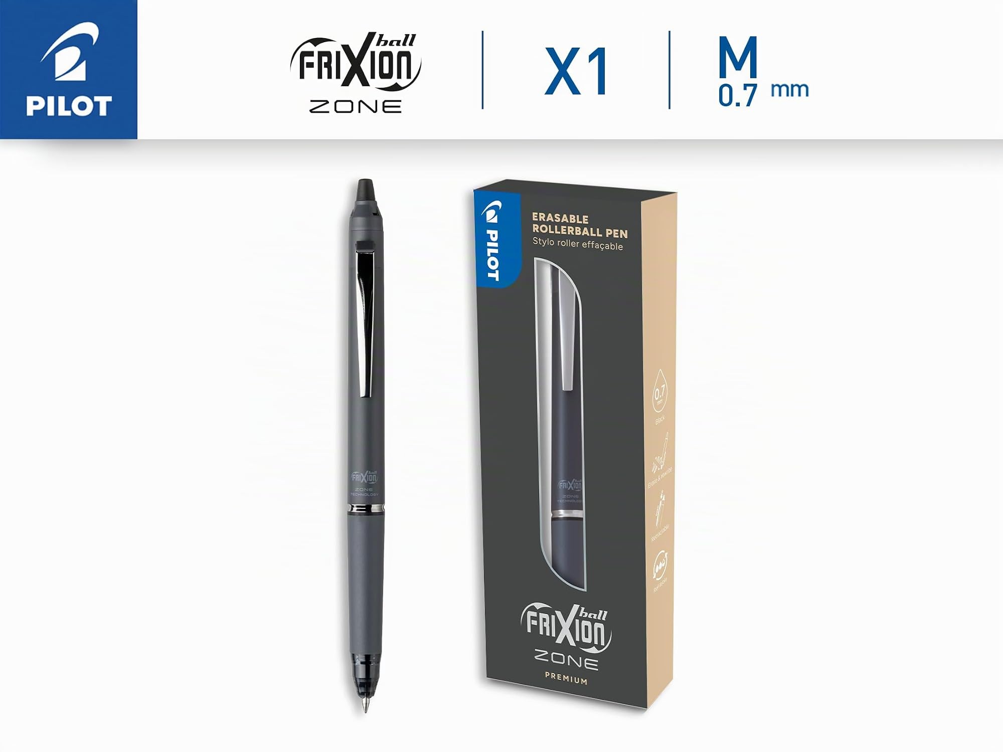 pilot-frixion-ball-zone-gris-roller-effa-able-premium-r-tractable-en-coffret-cad image 2