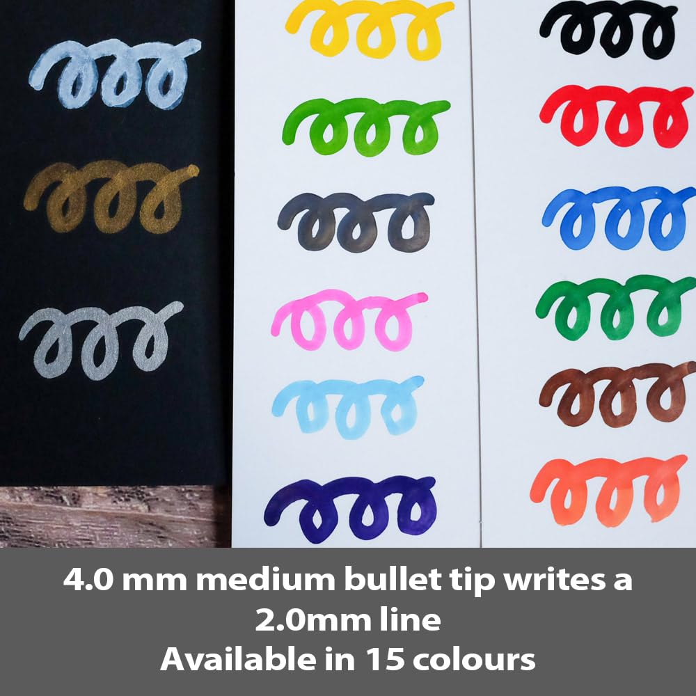 pentel-paint-marker-lot-de-12-marqueurs-peinture-permanents-blancs-pointe-4-mm image 2