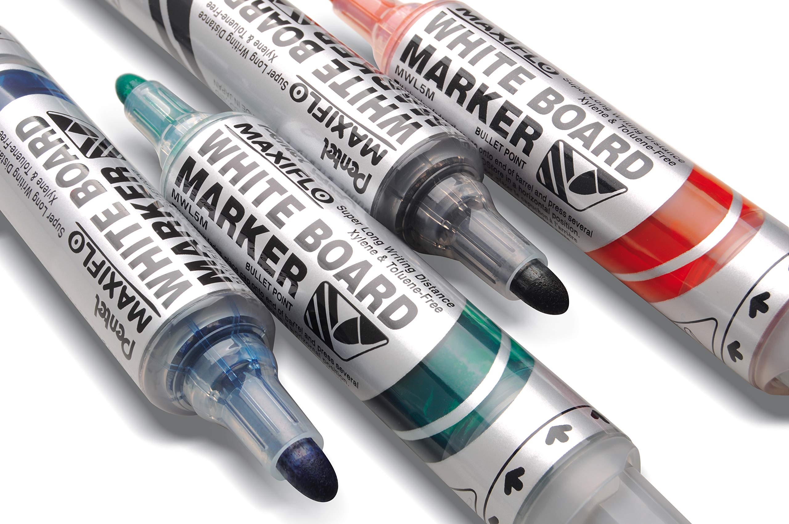 pentel-maxiflo-kit-tableau-blanc-brosse-effaceur-4-marqueurs-pointe-conique-6-mm image 6