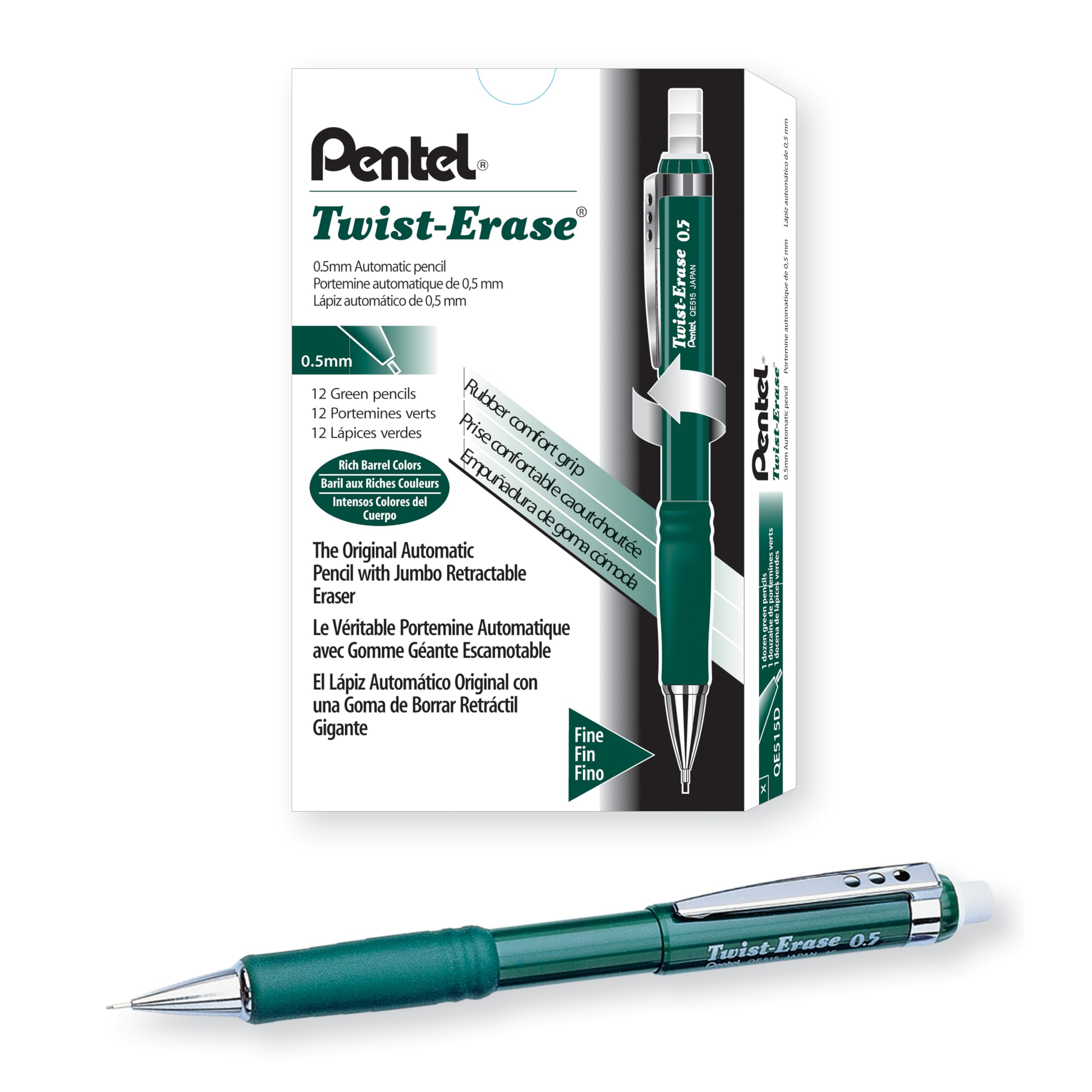 pentel-twist-erase-iii-qe517-porte-mine-0-7-mm-turquoise-lot-de-12 image 6