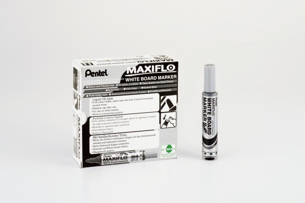 pentel-maxiflo-mwl5m-marqueur-tableau-blanc-violet-pointe-conique-large-6-mm-lot image 2