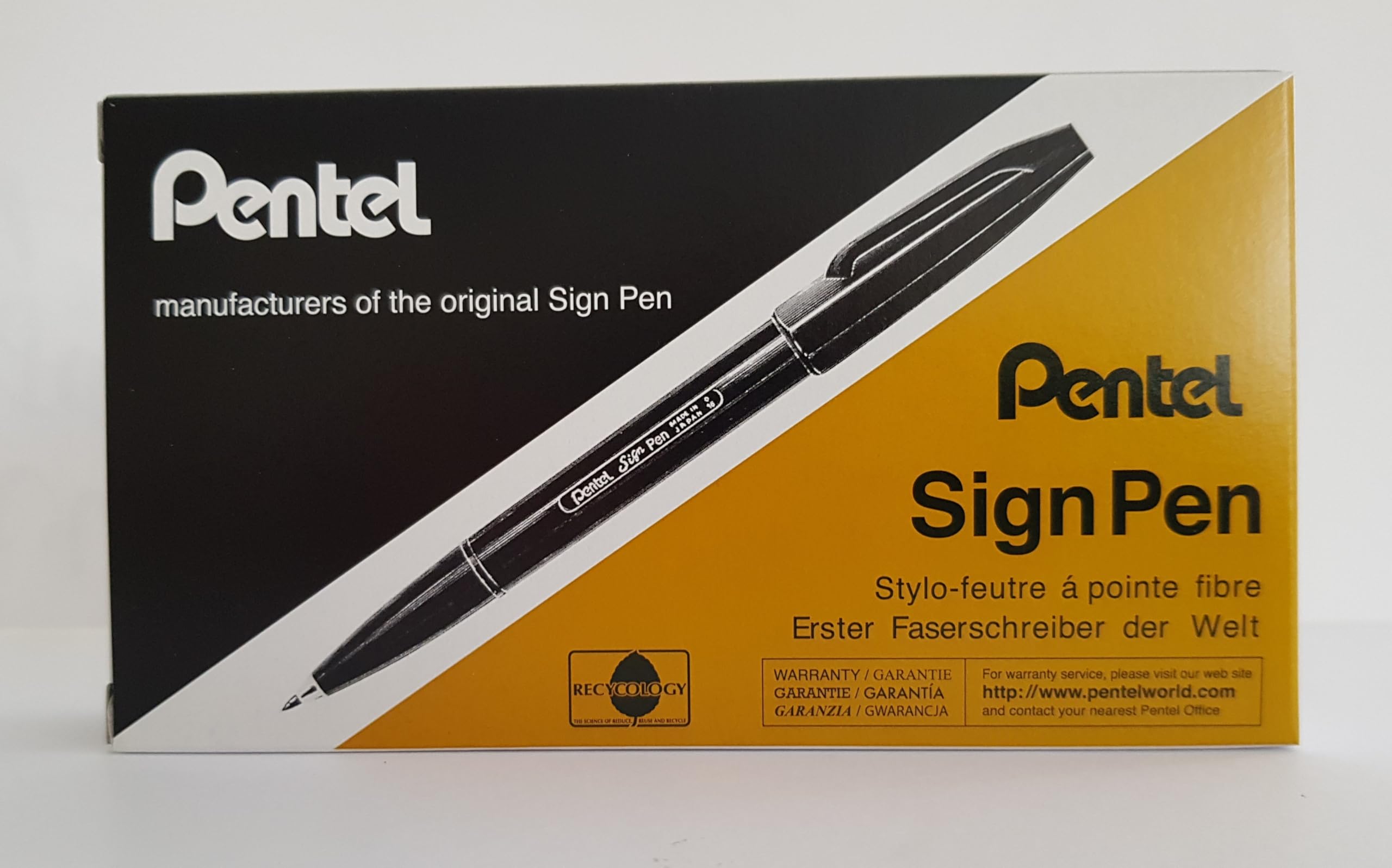 pentel-sign-pen-lot-de-12-feutres-pointe-fibre-ocre image 2
