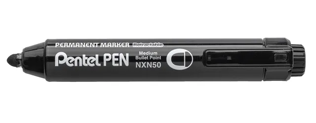 pentel-pen-nxn50-ax-marqueur-permanent-r-tractable-moyen-noir-lot-de-12 image 1