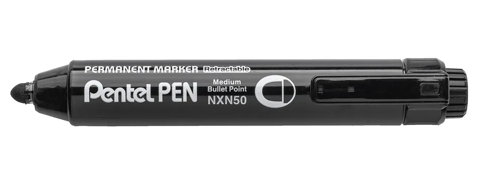 pentel-pen-nxn50-ax-marqueur-permanent-r-tractable-moyen-noir-lot-de-12 image 1