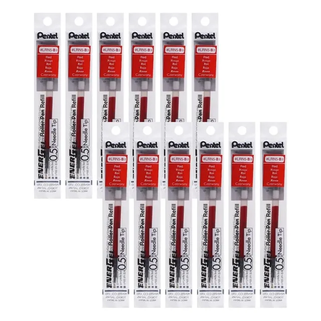 pentel-lrn5-recharges-energel-0-5-mm-rouge-lot-de-12 image 1