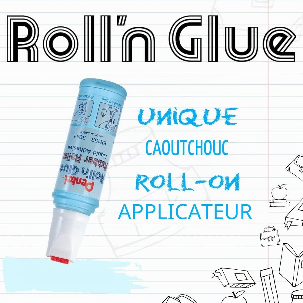 pentel-er153-s-roll-n-glue-lot-de-12-colles-liquides-transparentes-et-inodores-3 image 3