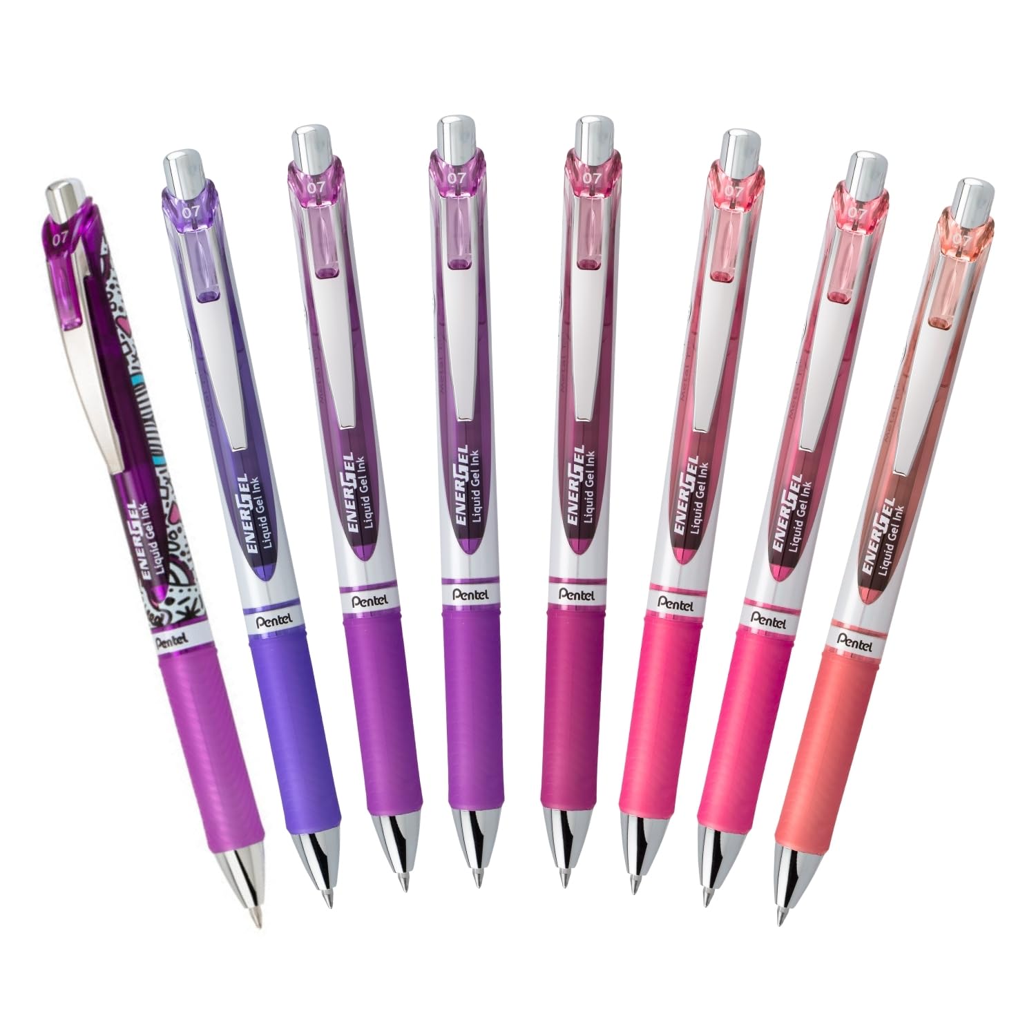 pentel-energel-rtx-bl77-lot-de-8-rollers-gel-r-tractables-encres-assorties-point image 2