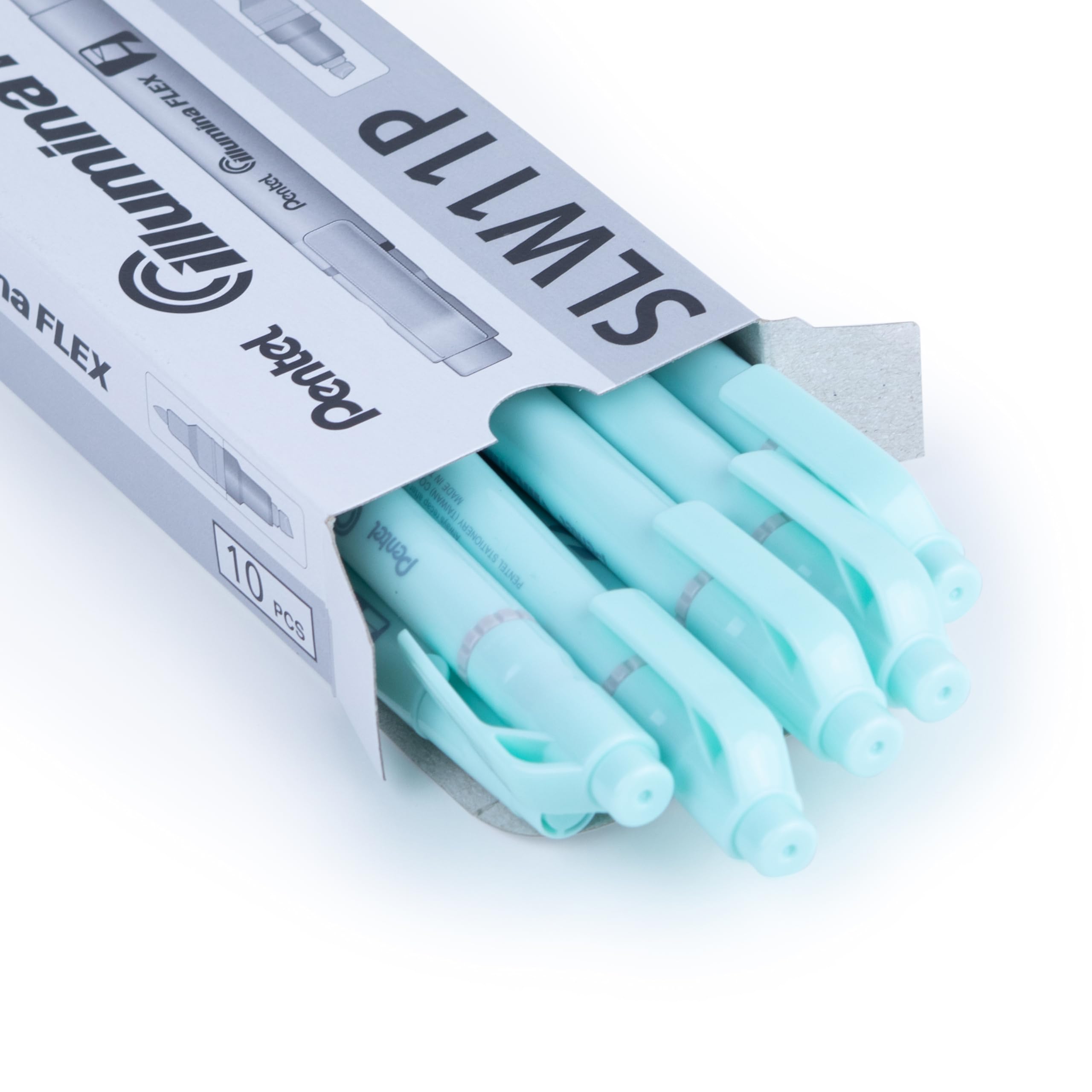 pentel-illumina-flex-slw11p-surligneur-bi-pointe-pastel-rose-lot-de-10 image 2