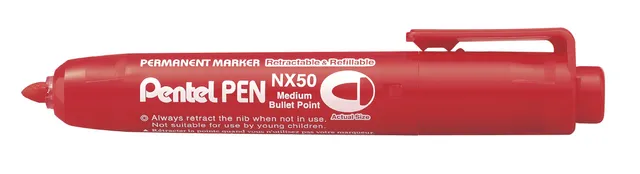 pentel-pen-lot-de-12-marqueurs-permanents-r-tractables-rouge image 1