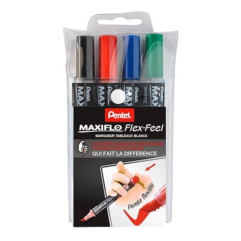 pentel-maxiflo-flex-feel-mwl5sbf-4-pochette-de-4-marqueurs-tableau-blanc-pointe- image 2