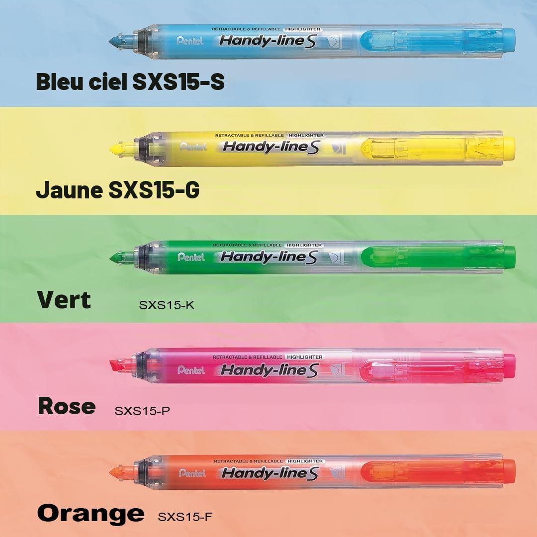 pentel-handy-line-s-surligneur-r-tractable-rechargeable-jaune image 6